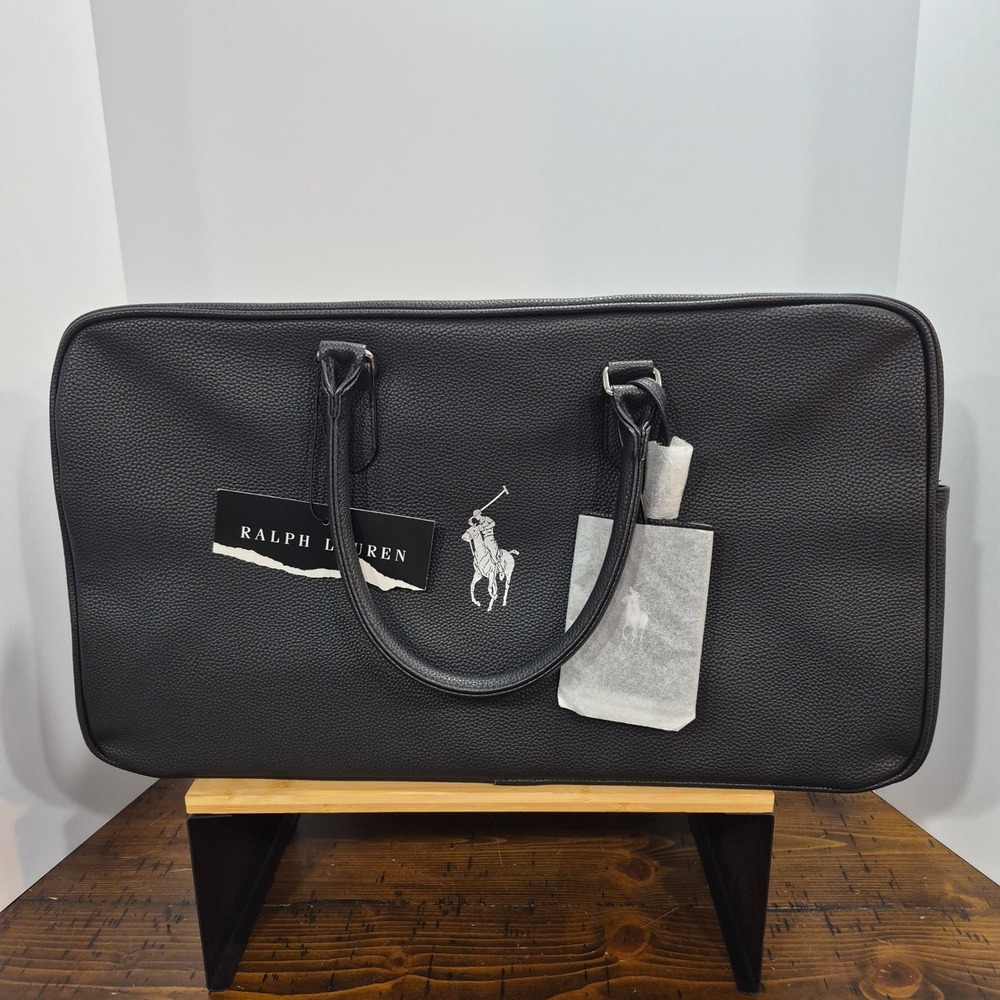 NWT Polo Ralph Lauren Fragrances GWP Faux Leather Duffle Chic Travel Vacation